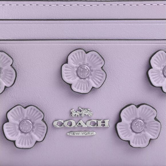 NWT 🌸 Coach Mini Skinny Id Case With Floral Applique - Picture 3 of 8